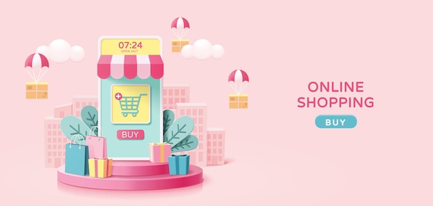 Online shopping flat design