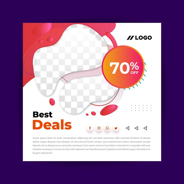 Vector online shopping flyer template design vector