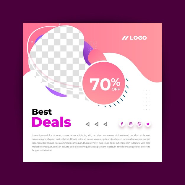 Vector online shopping flyer template design vector