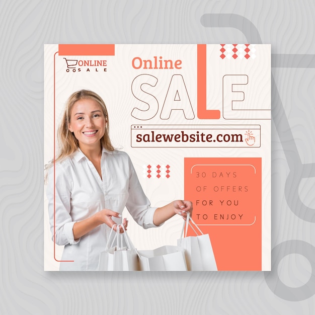 Vector online shopping flyer template