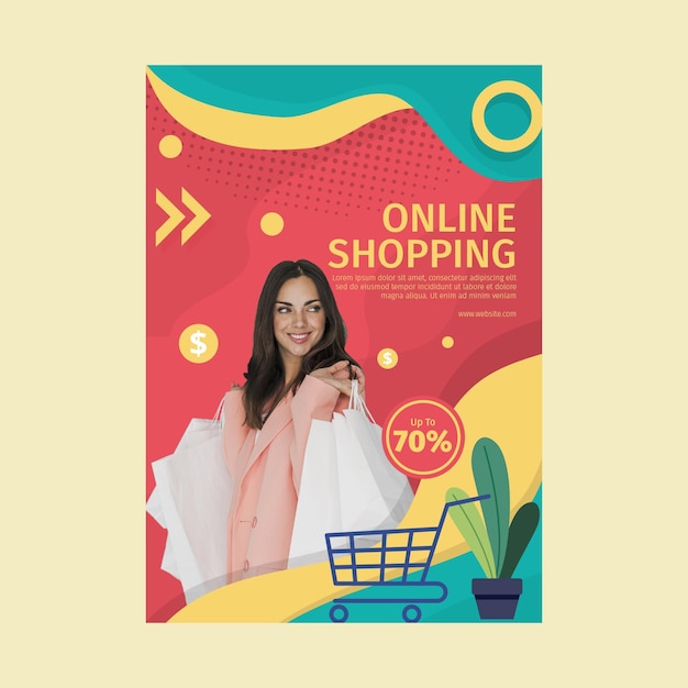 Online shopping flyer vertical