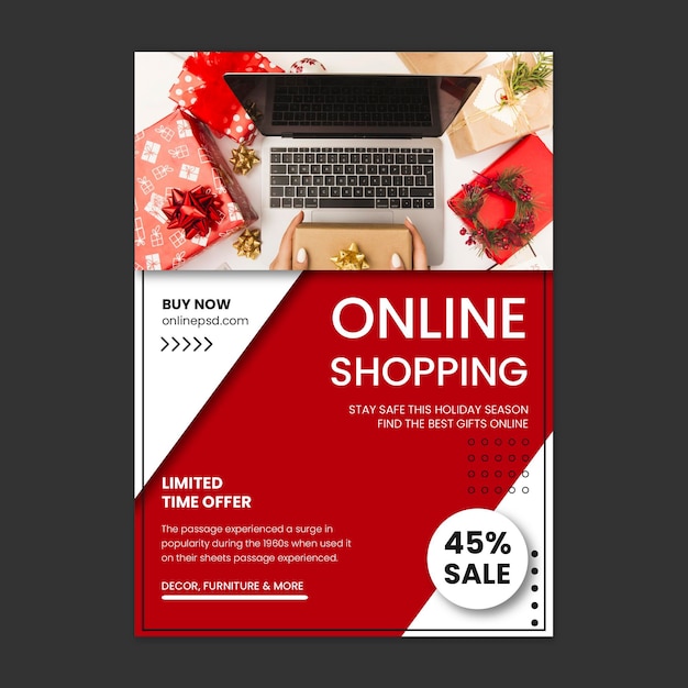 Online shopping flyer vertical