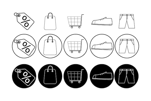 Online shopping icon set vector