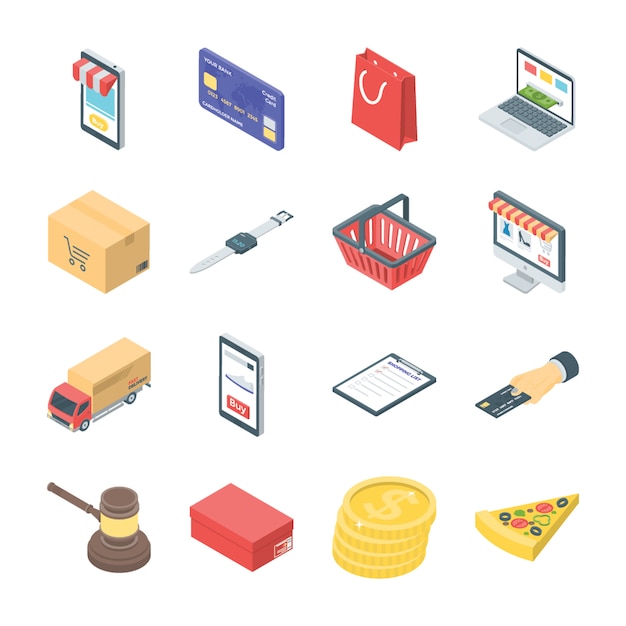 Vector online shopping icons