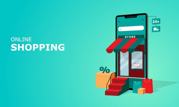 Vector online shopping illustration concept, suitable for web landing page, mobile app