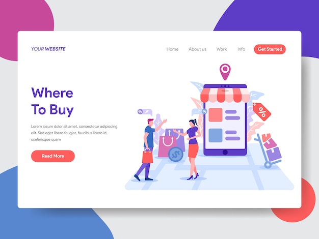 Online shopping illustration for homepage