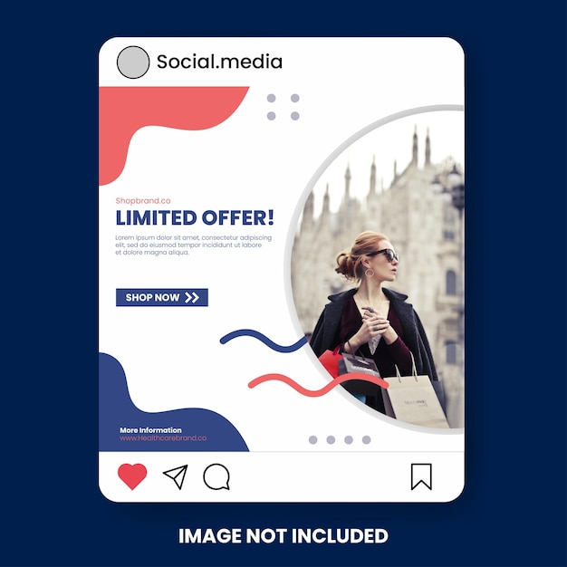 Online shopping instagram posts vector template