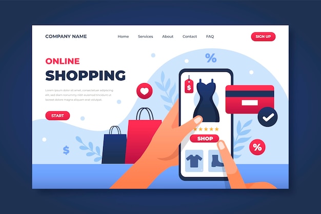 Online shopping landing page template