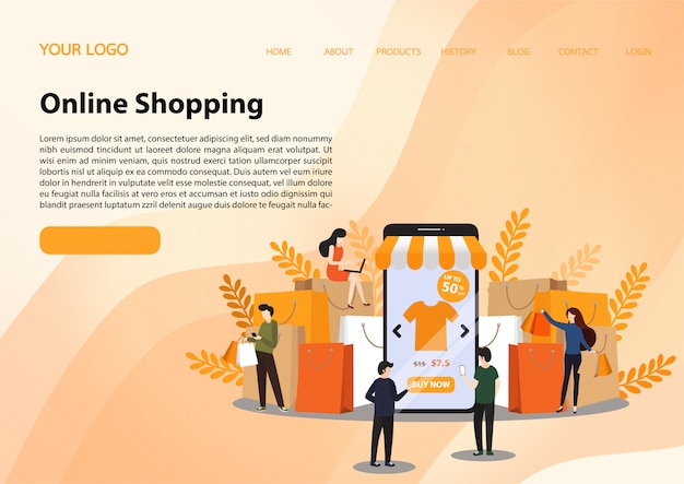 Online shopping landing page