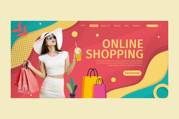 Vettore pagina di destinazione dello shopping online