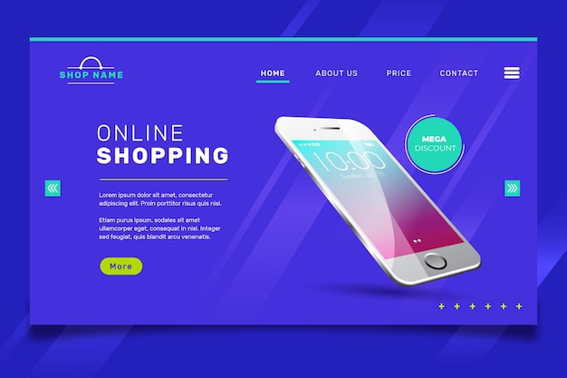 Online shopping landing page