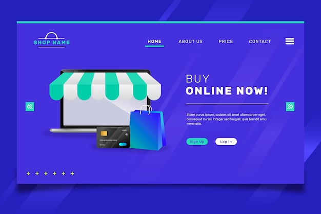 Online shopping landing page