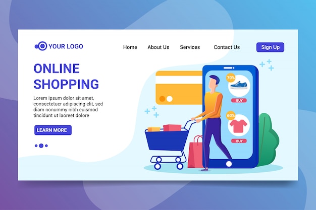 Online shopping landing page