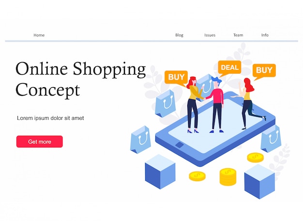 Online shopping landing page