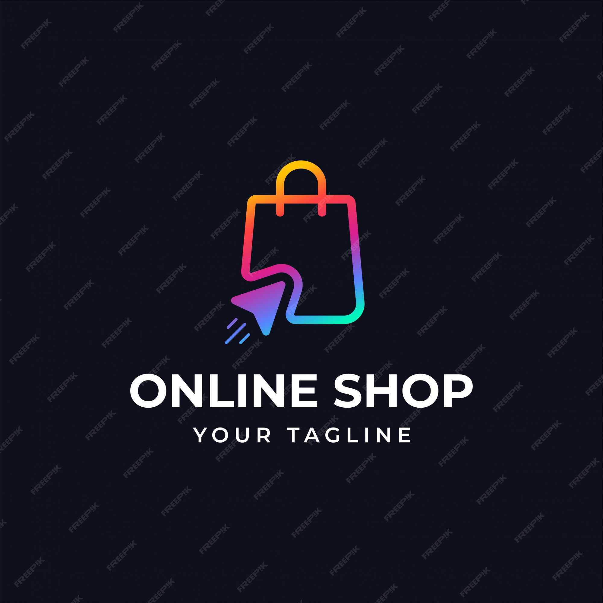 Premium Vector | Online shopping logo design template