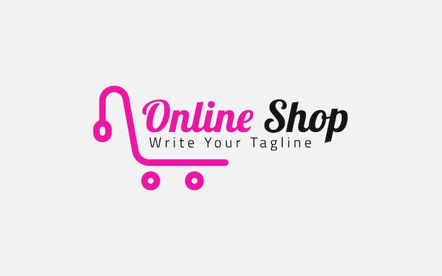 Vettore modello di progettazione logo shopping online