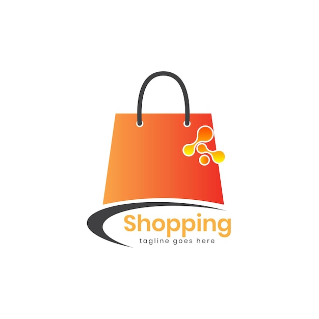 Online shopping logo design vector template