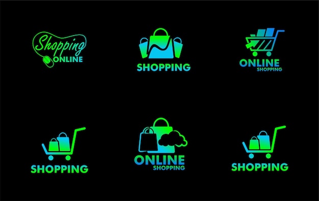 Vector online shopping logo ecommerce