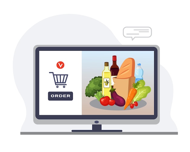 Online shopping online order and payment ecommerce purchasing online foods