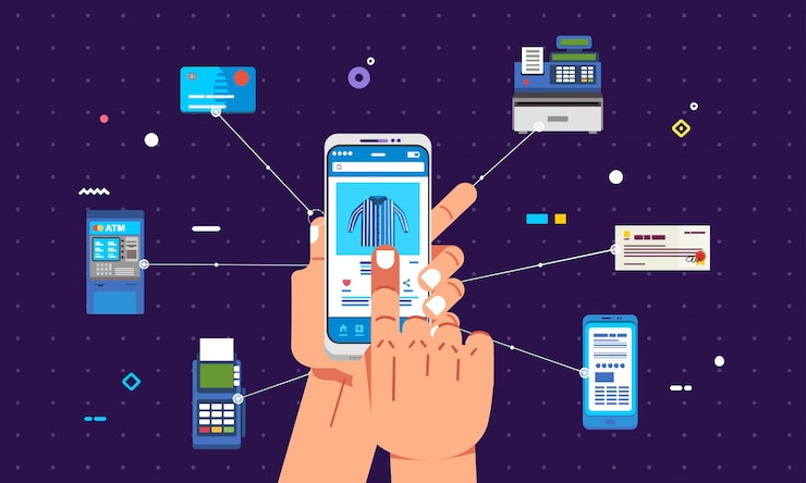 Vector online shopping and payment method with smartphone