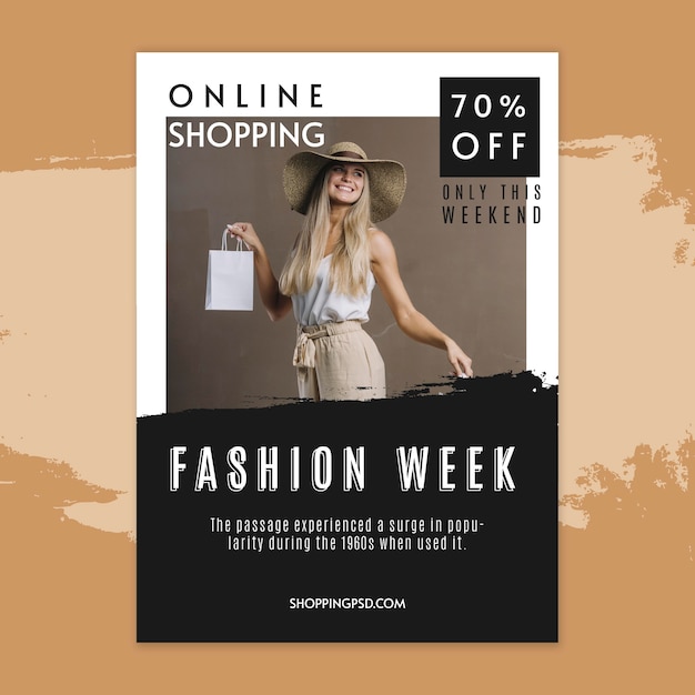 Vector online shopping poster template