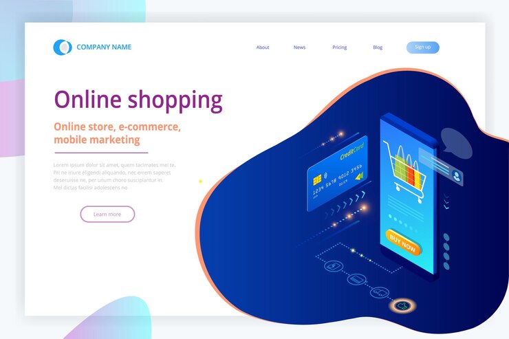 Vector online shopping sale consumerism and online store isometric smart smartphone online shopping template mobile marketing and ecommerce vector illustration