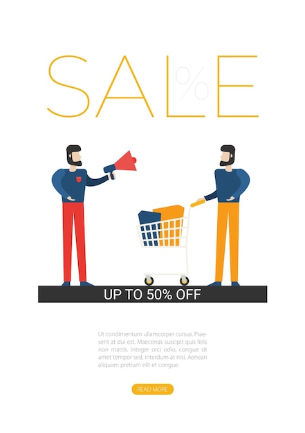 Vector online shopping salesman flat vector image