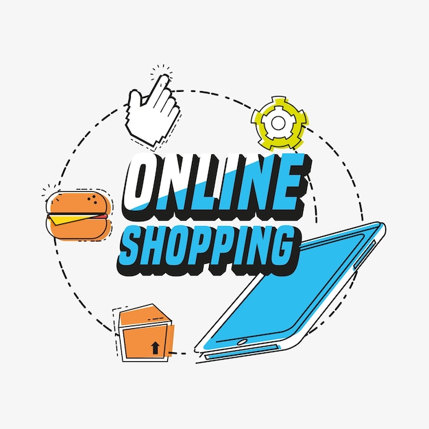 online shopping set icons vector illustration design