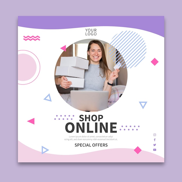 online shopping squared  flyer