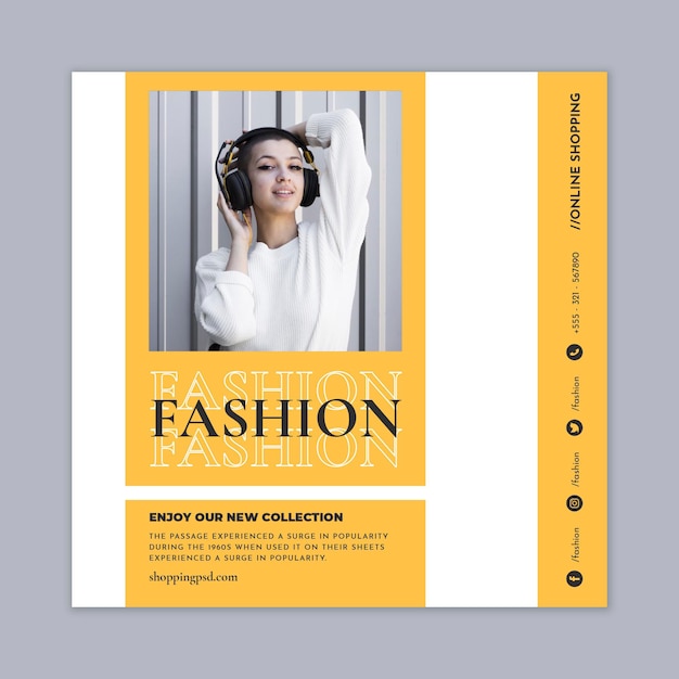 Online shopping squared flyer