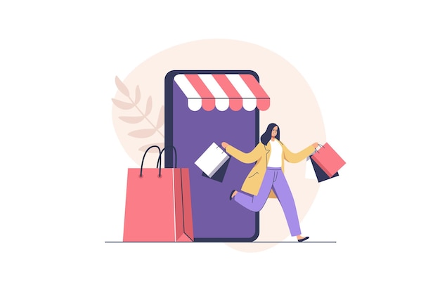 Online shopping Vector concept