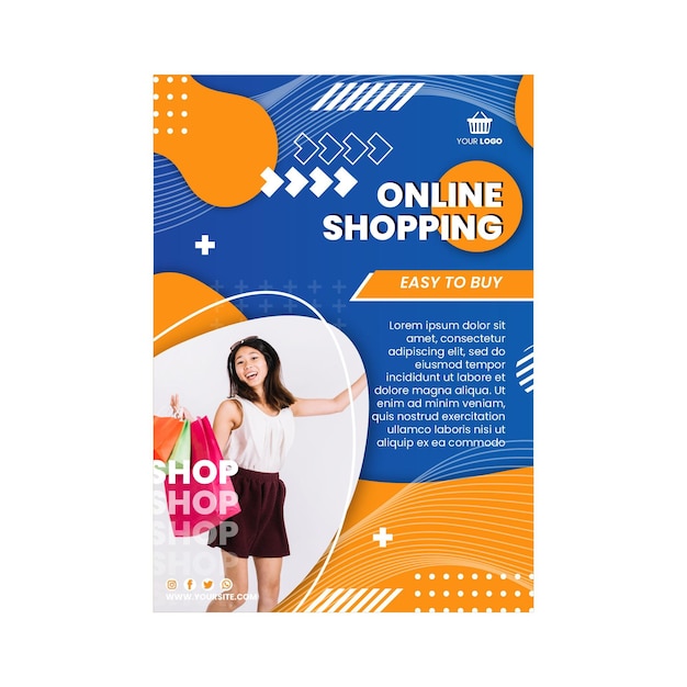 Online shopping vertical flyer template