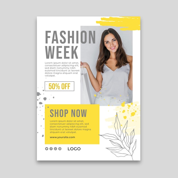 Vector online shopping vertical flyer template