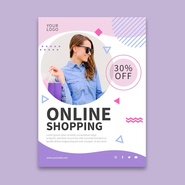Volantino verticale dello shopping online