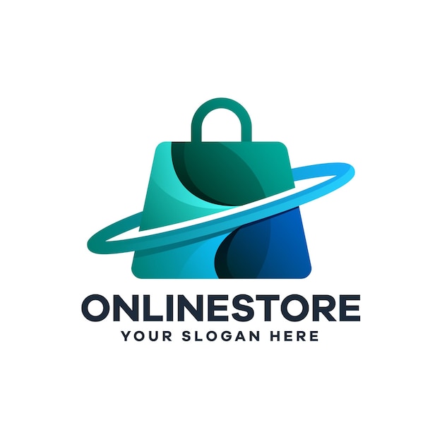 Vector online store gradient logo