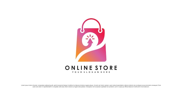 Online store logo design for commerce business icon with modern style concept premium vector