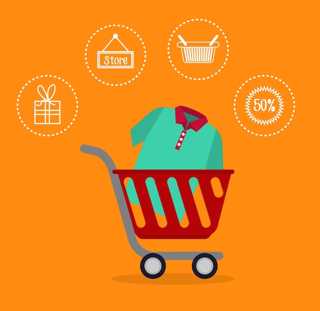 Vector online store marketing icon