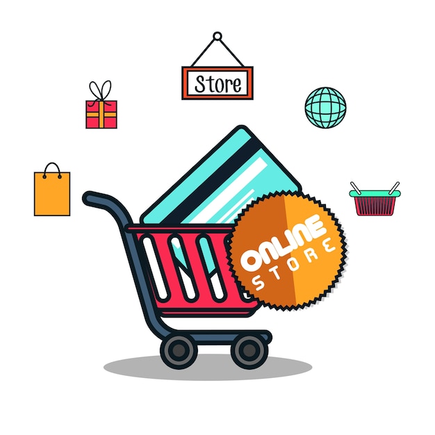 Vector online store marketing icon