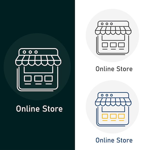 Дизайн икон векторной иллюстрации онлайн-магазина