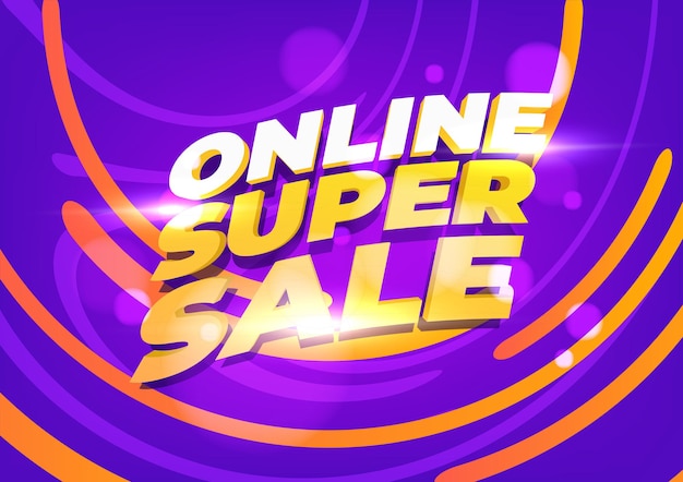 Online super sale banner template. layout for online shopping, product, promotions, website and brochure. vector illustration.