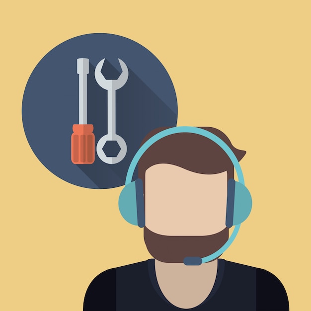 Online support or call center related icons image