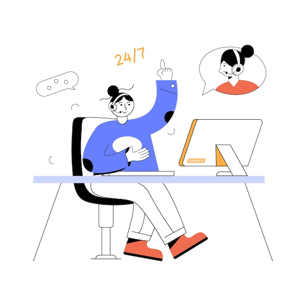 Online support flat illustration, customizable design