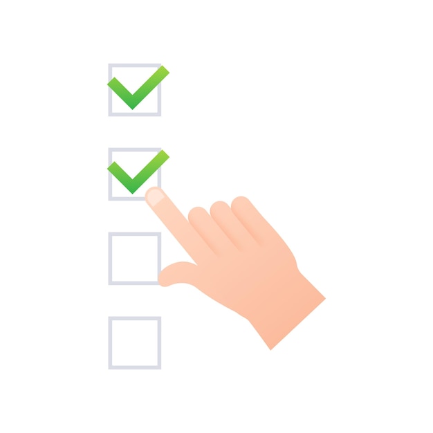 Online survey checklist Internet surveying Vector stock illustration