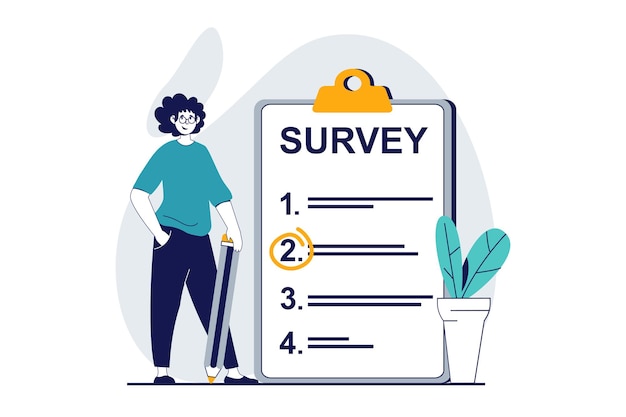 Premium Vector  Online survey illustration with people