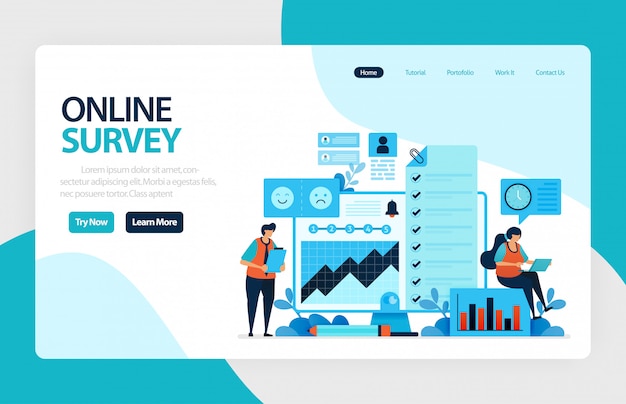 Online survey landing page