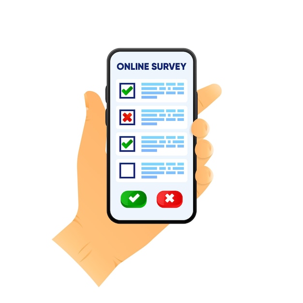 Online Survey Mobile questionnaire customer voting concept Feedback business Vector Illustration