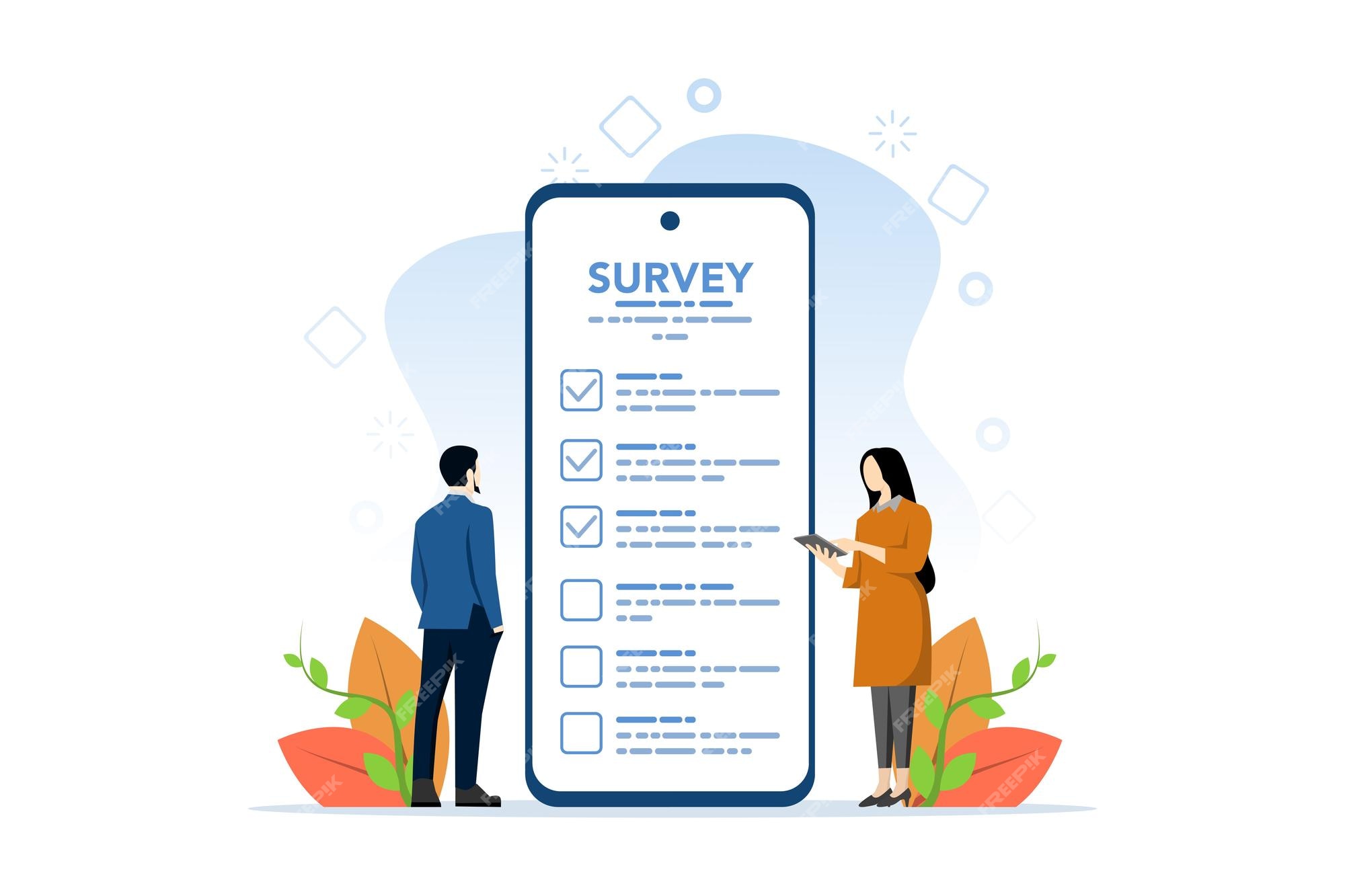 Set of mobile survey recruitment and click here Vector Image