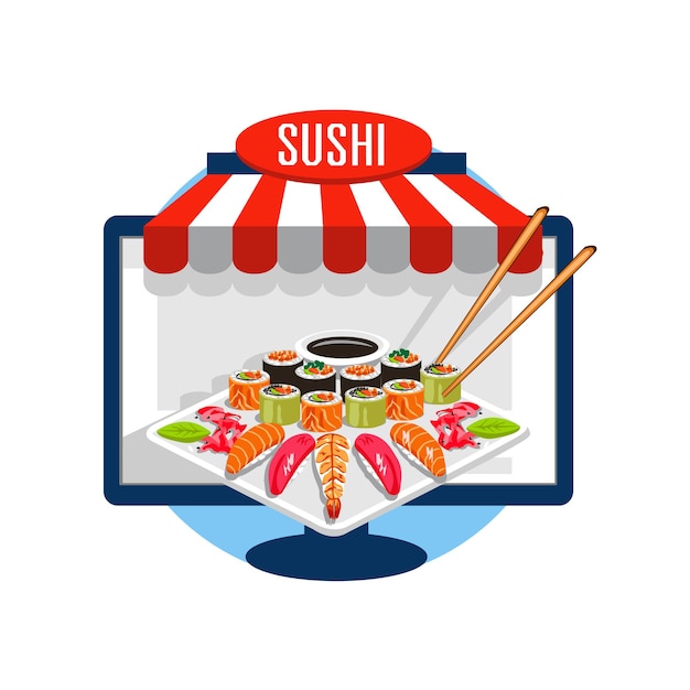 Vector online sushi bar