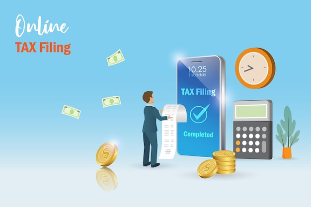 オンライン納税申告は、納税と納税申告の概念を計算します