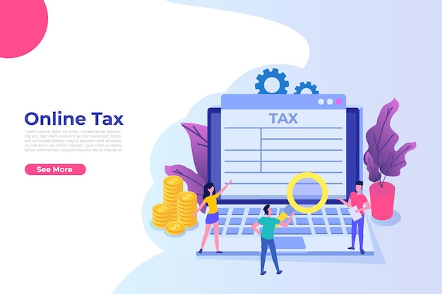 Vector online tax payment app concept